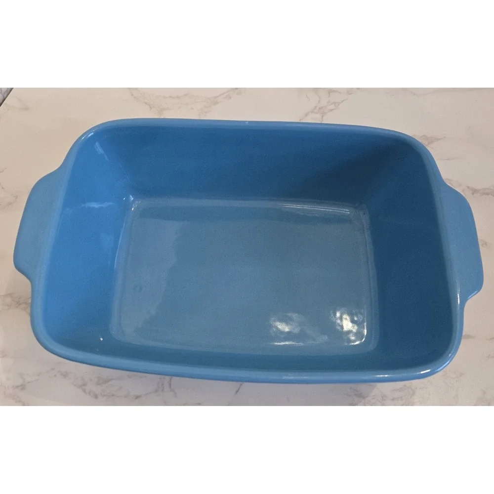 Blue Stoneware Baking Dish Made‎ In Portugal